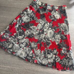 Ungaro Solo Donna Paris Silk Skirt Size 10 (EU 44) Floral Lined MADE IN ITALY